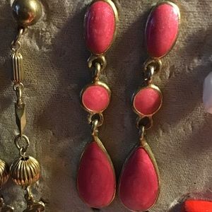 Pink and Gold DROPS on dangle earrings…